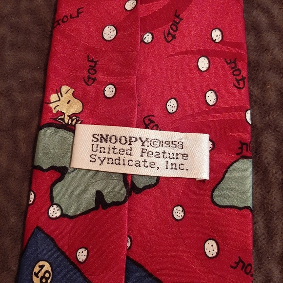 Vintage SnoopyPeanuts Golf Silk Tie - Picture 6 of 6
